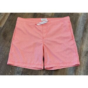 Elysian Coral Geometric Swim Trunks Medium